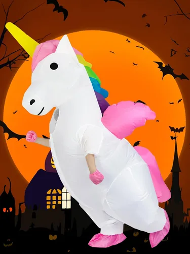 Vista 5 de Disfraz inflable de unicornio alado, tamaño adulto para Halloween
