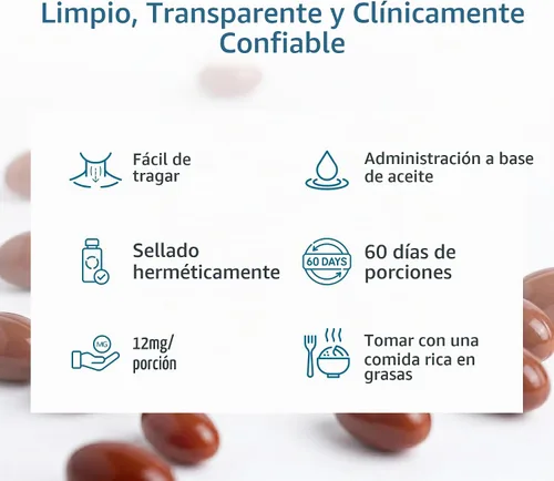 Vista 8 de Suplemento de astaxantina de 12 mg – AstaREAL™ Procedente de microalgas con geranilgeraniol GG-Gold® y Tocotrienoles DeltaGold®, sin OMG, sin