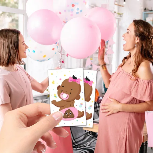 Vista 5 de Juego de 38 cartas para rifas de baby shower para niñas, boletos de lotería para baby shower, juegos de tarjetas para raspar, juegos de tarjetas