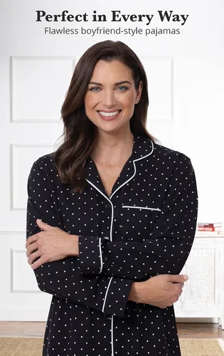 Vista 103 de PajamaGram Conjunto de pijama para mujer – Pijama para mujer, jersey novio, 100% algodón