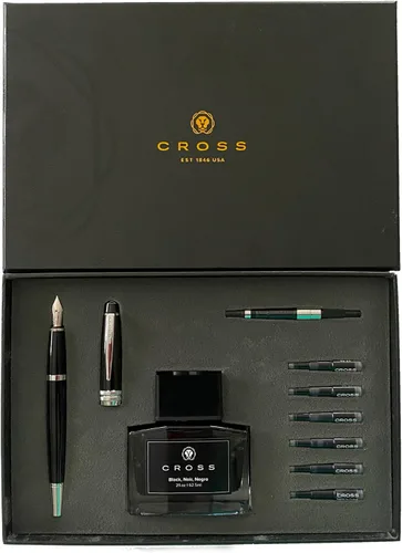 Vista 12 de Cross Bailey Bolígrafo recargable presentado en una caja de regalo premium, punta media, tinta negra, azul