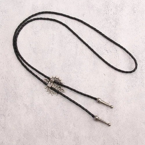 Vista 367 de Jeilwiy Corbata de bolo para hombre, corbata de vaquero occidental, collar de corbata de bolo dorado, corbata de cuero, corbata de Halloween