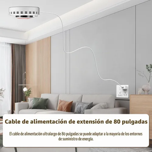 Vista 7 de Detector de Cigarrillos 2en1 con Control Remoto, Alarma Anti-Fumar y PM2.5 con Recordatorio de Voz, Control de Tabaco y Monitor Ambiental