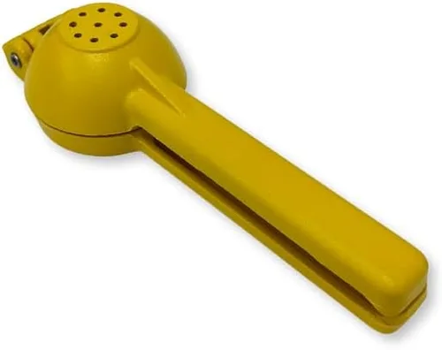 Vista 3 de Exprimidor manual de cítricos, exprimidor de limón de aluminio resistente, amarillo