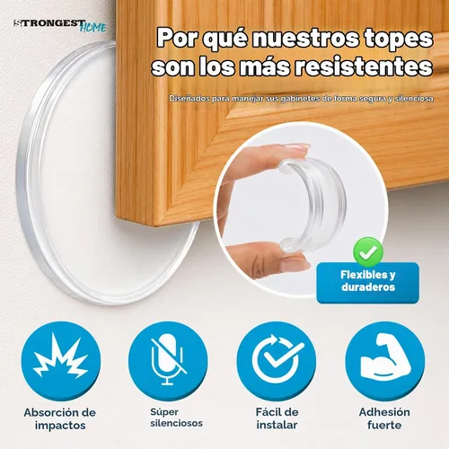 Vista 8 de STRONGEST HOME - Topes de puerta grandes de 3.15 pulgadas, protector de Transparente