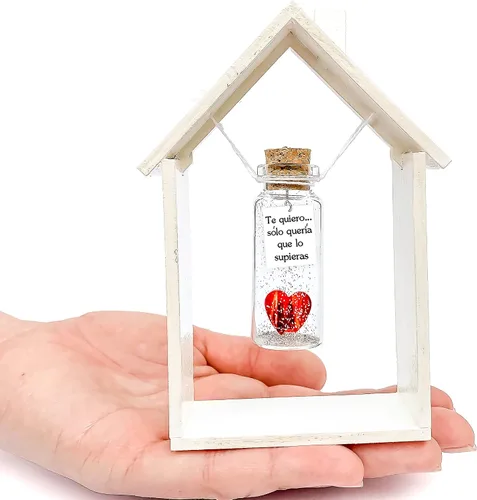 Vista 17 de Kseniya Revta Mensaje romántico en una botella para regalar a tu novio o novia - Tarro de los deseos con una tarjeta para tu esposo o esposa