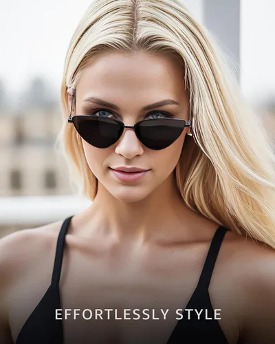 Vista 2 de SODQW Lentes de sol de ojo de gato para mujer, diseño vintage de los años 90, lentes de sol de moda