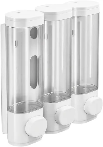 Vista 4 de Refillable Shower Dispenser 3 Chambers Wall Mounted Golden