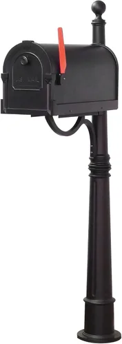 Vista 3 de Buzón Savannah con poste Ashland - Buzón negro con poste de aluminio - SCS-1014_SPK-600-BLK