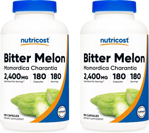 Vista 8 de Nutricost Melón Amargo 0.02 oz, 180 Cápsulas, 1 botella, 1