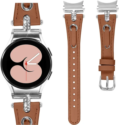 Vista 19 de DEALELE Correas compatibles con Samsung Galaxy Watch 6/6 Classic / 5/5 Pro / 4/4 Classic/Galaxy 3 1.614 in / Active 2, correa de repuesto de cuero