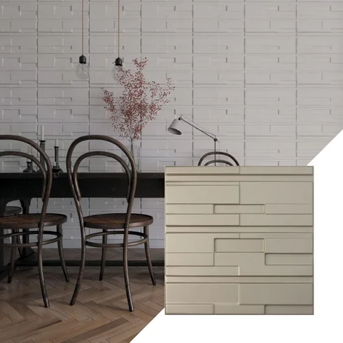 Vista 15 de Ekena Millwork 19 5/8 pulgadas de ancho x 19 5/8 pulgadas de alto, ladrillo desplazado EnduraWall decorativo 3D, cobre envejecido