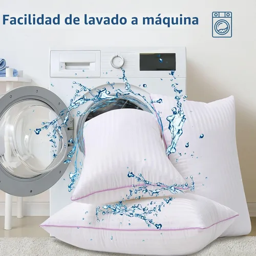 Vista 9 de VAINOC Juego de 2 almohadas de tamaño estándar, transpirables de la colección de hotel para dormir, relleno de microfibra alternativa de plumón