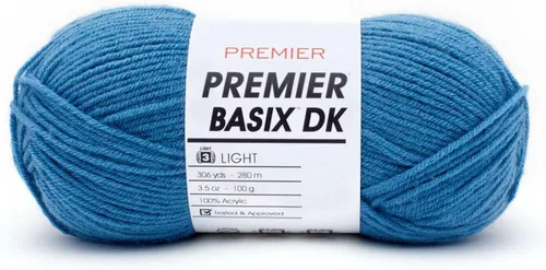 Vista 18 de Premier Yarns Basix DK - Hilo de peso, hecho de acrílico, hilo ideal para ganchillo y tejido, lavable a máquina, rubor, 3.5 onzas, 306 yardas
