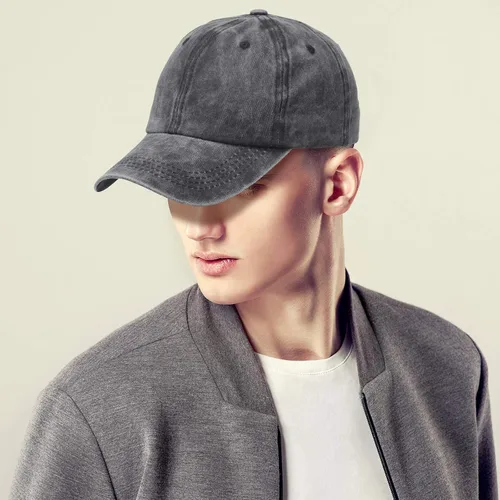 Vista 7 de 4 piezas de algodón lavado gorra de béisbol ajustable sarga llano sombrero unisex gorra de béisbol vintage papá sombrero