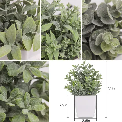 Vista 2 de Un paquete de 6 plantas falsas pequeñas y 4 paquetes de plantas falsas pequeñas, plantas artificiales en maceta para decoración de baño, granja