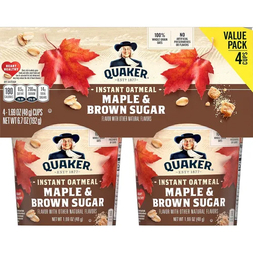 Vista 11 de Quaker Avena instantánea, proteína de azúcar morena de arce, 0.35 onzas de proteína, 12.6 onzas, paquete de 6