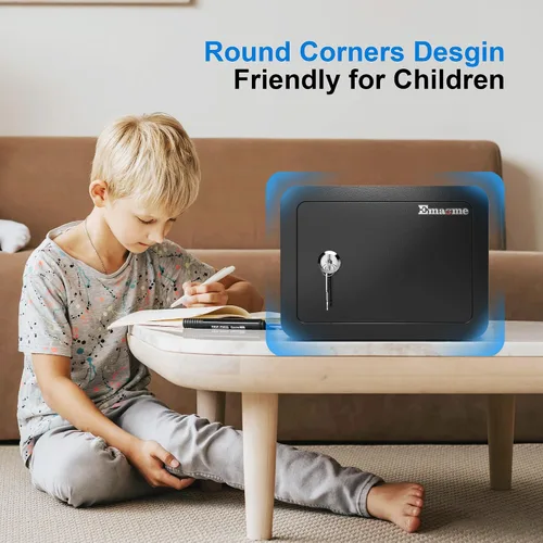 Vista 4 de Mini caja fuerte pequeña caja fuerte para el dinero, caja fuerte pequeña para el hogar, dormitorio, mini caja fuerte para niños, caja de seguridad