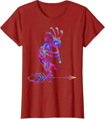 Vista 74 de Native American Kokopelli With Feather 2 - Camiseta Fan Fun, Negro, S