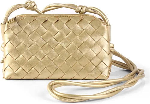 Vista 11 de Woven Crossbody Bag For Women Vegan Leather Purses Handwoven Shoulder Bag Zip Closure