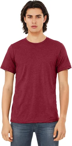 Vista 295 de Bella Canvas 3413c para hombre (1) Triblend verde + (1) Triblend rojo