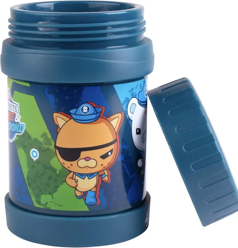 Vista 7 de Octonauts Above & Beyond - Tarro de alimentos de acero inoxidable de 13 onzas para niños, con aislamiento al vacío de doble pared azul, a prueba