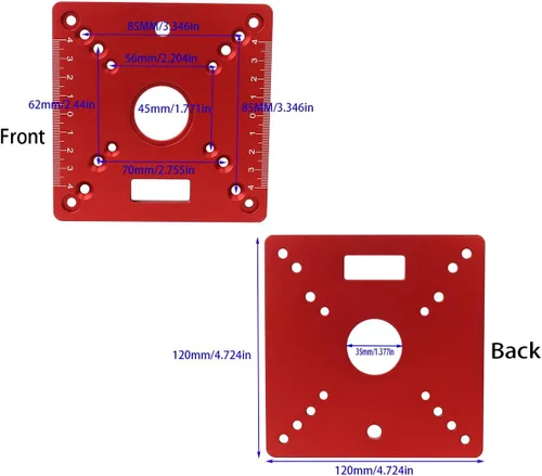 Vista 2 de Placa de inserción de mesa de enrutador de aluminio,Mini bancos cuadrados para carpintería Router Flip Plate,Mesa de grabado de recorte