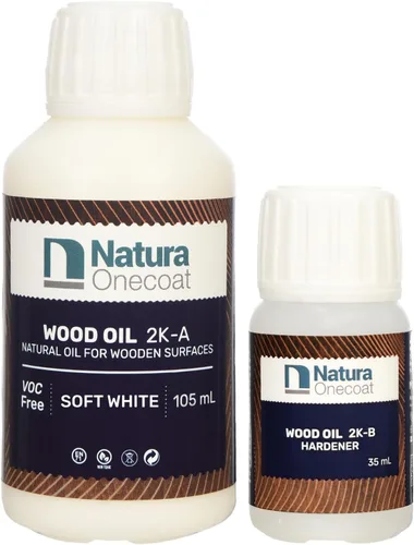 Vista 25 de Aceite Mancha para Madera - 769 pies² - 1.3 L, Blanco – Acabado de Madera para Muebles de Interior y Pisos - Aceite de Madera de Linaza - Secado