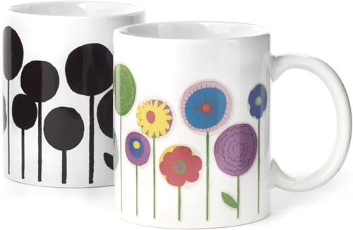 Vista 9 de Kikkerland Pixel Heart Morphing - Taza que cambia de color reacciona al calor, regalo divertido para café, cacao caliente y bebidas calientes