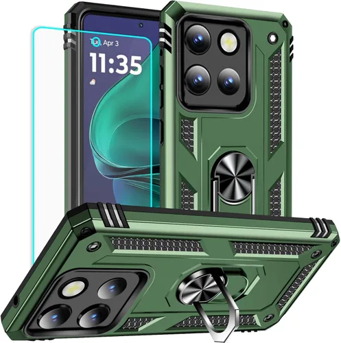 Vista 9 de Yiakeng Funda para Moto G Stylus 5G 2023, Motorola G Stylus 5G 2023 con protector de pantalla HD, fundas protectoras de grado militar con anillo