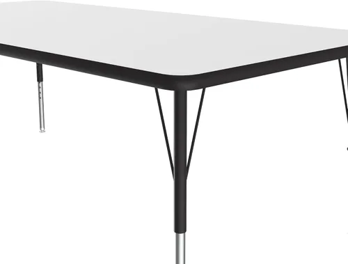 Vista 4 de Correll - Mesa de actividades rectangular de 30"x72", tablero superior de borrado en seco/marcador, altura ajustable (19"-29"), laminado de alta