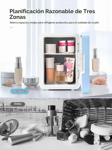Vista 3 de Reemix Mini refrigerador 4L, 6 latas portátil AC+DC Power Cooler, Aqua