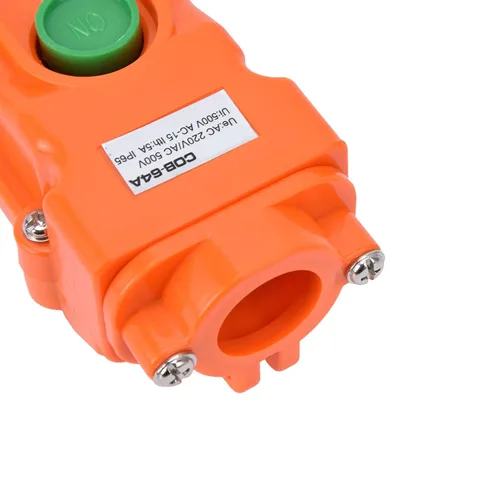 Vista 3 de Interruptor de botón de grúa a prueba de lluvia de 10 vías, COB-64A Arriba-Abajo izquierda/Derecha/Delantero/Atrás/Rápido/Lento Naranja Interruptor