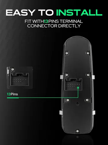 Vista 4 de YHTAUTO Interruptor principal de ventana eléctrica de repuesto para Porsche Cayenna 2011-2014, Macan 2015, Panamera 2010-2015, 13 pines