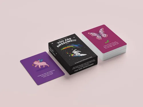 Vista 2 de ¡Eres increíble! Volumen 1 divertidas tarjetas de afirmación positiva ilustradas. 52 mensajes inspiradores y motivacionales diarios
