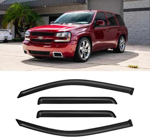 Vista 87 de Protectores de lluvia en canal para Jeep Grand Cherokee L 2021-2026, protectores de visera de ventana, deflector de ventilación, sombra viento humo