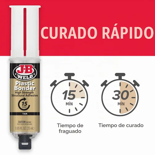 Vista 2 de J-B Weld PlasticBonder Marrón, paquete de 2, alta resistencia y resistente al impacto, 25 ml, 50133-2