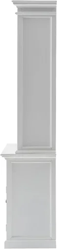 Vista 4 de NovaSolo Halifax - Mueble para buffet de madera maciza de caoba con 8 estantes en color blanco