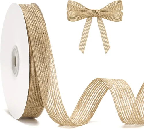Vista 12 de joycraft Cinta de arpillera - 3/8 pulgadas x 20 yardas de yute natural Marrón