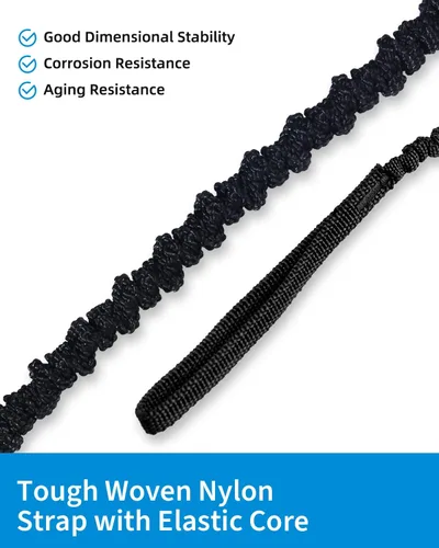 Vista 3 de OCEANBROAD Correa de remo de kayak estirable con cuerda de lanyard para SUP, kayak, botes, canoa, caña de pescar, 4-7 pies 4-7ft Strechable, Kayak