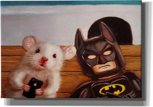 Vista 11 de Epic Graffiti 'Selfie with Superhero' de Lucia Heffernan, arte de pared en lienzo, 16 x 12 pulgadas