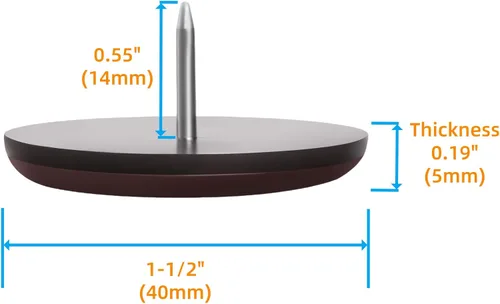 Vista 2 de Furniture Glides Sliders-Furnigear PTFE (teflón) para mover patas de silla, deslizadores para alfombras y superficies de madera dura, mueve tus