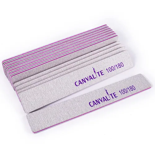 Vista 11 de Canvalite 10 limas de uñas profesionales reutilizables de doble cara (grano 100/180), herramientas de peinado de uñas para uso doméstico y de salón