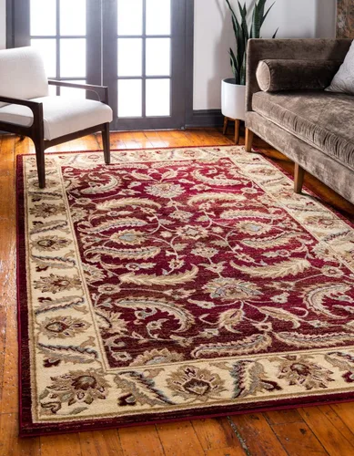 Vista 16 de Unique Loom - Colección Voyage - Alfombra redonda tradicional oriental, marrón, Polipropileno, Marrón/Azul Claro