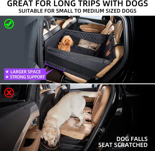 Vista 2 de TKYZ Asiento de automóvil mediano para perro, extensor de asiento trasero para perros, funda de asiento grande impermeable para asiento trasero