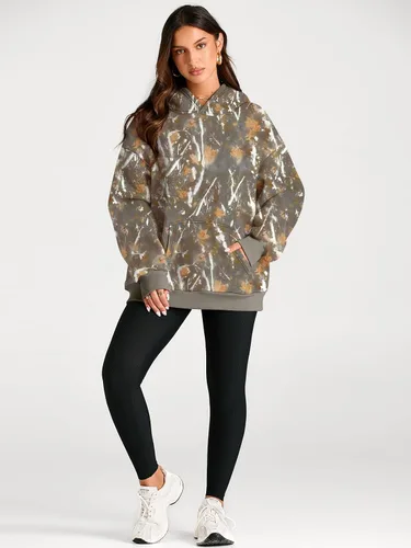 Vista 201 de Trendy Queen - Sudaderas extragrandes con capucha para mujer, suéteres de manga larga, sin botones, de vellón, de otoño, ropa de invierno