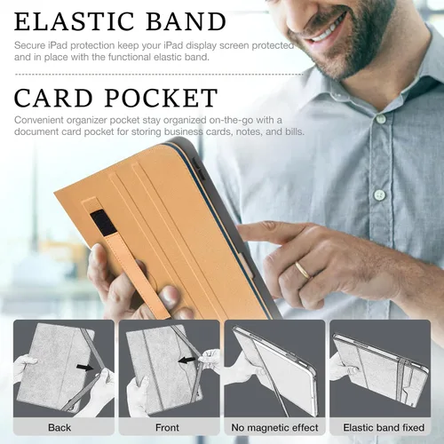 Vista 5 de Funda para iPad 9ª/8ª/7ª Generación 10.2 Pulgadas Pro 10.5 Pulgadas Air 3ª - Folio Protector de Múltiples Ángulos con Soporte para Lápices