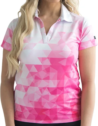 Vista 16 de YATTA GOLF Polo de golf prémium para mujer, ligero, de secado rápido, resistente a las arrugas y absorbe la humedad Aloha Sunrise