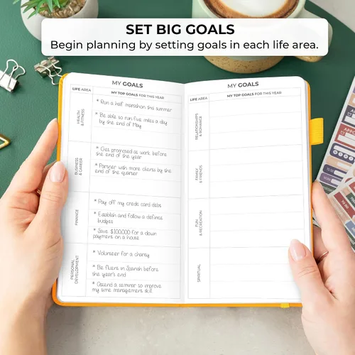 Vista 5 de Clever Fox Agenda de bolsillo semanal – Agenda mensual sin fecha y calendario, mini planificador perfecto para bolso, 3.7 x 6.7 pulgadas