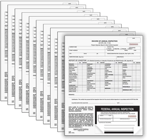 Vista 7 de J. J. Keller Registro de Formulario y Etiqueta de Inspección Anual, Paquete